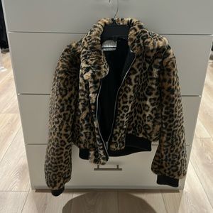 Urban Outfitters fluffy faux fur cheetah print jacket